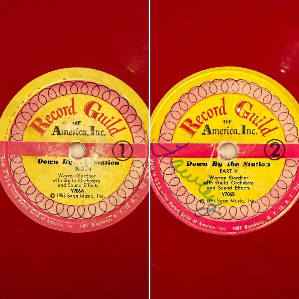 Vintage 1953 Down By The Station Record Guild Red 6.5in 78RPM Warren Gardner - Picture 8 of 10